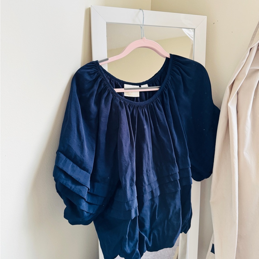 • MOVING SALE • 
Anthropologie / Maeve Navy Blue Blouse
